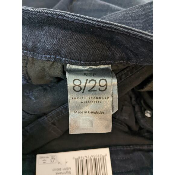 Social Standard by Sanctuary Jeans 8 Nighthawk Black Slim Straight HighRise Crop - Picture 6 of 13